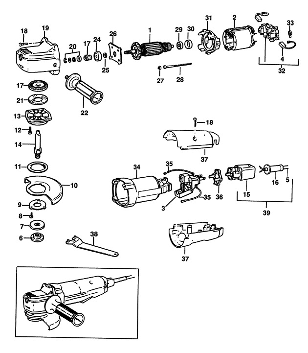 Black & Decker PL80 Type 2 Sander/grinder Spare Parts PL80