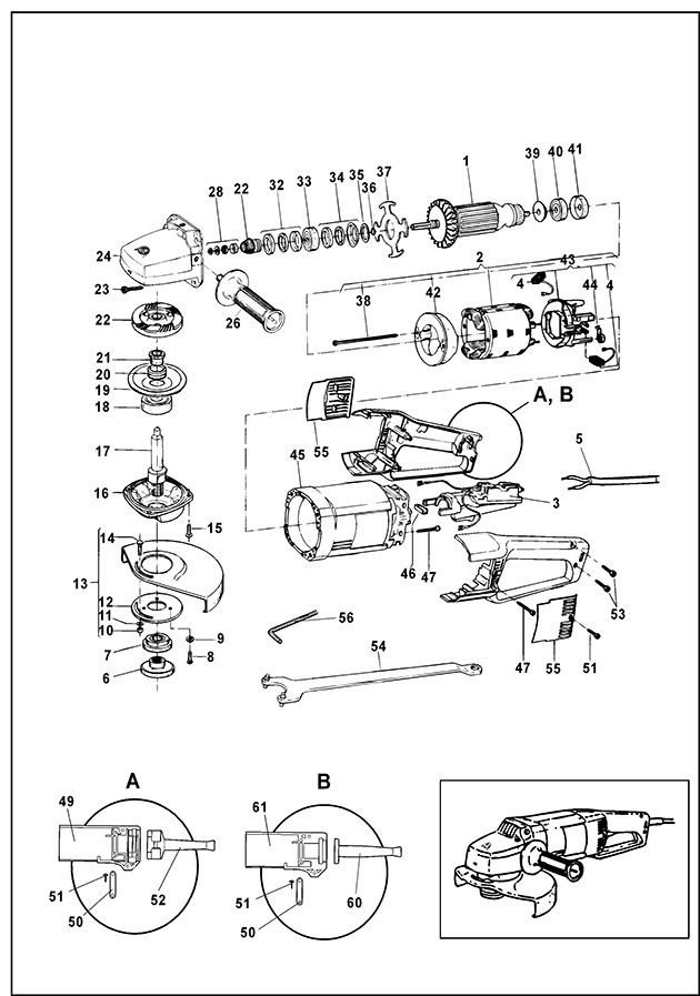 Black & Decker PL85 Type 3 Angle Grinder Spare Parts PL85