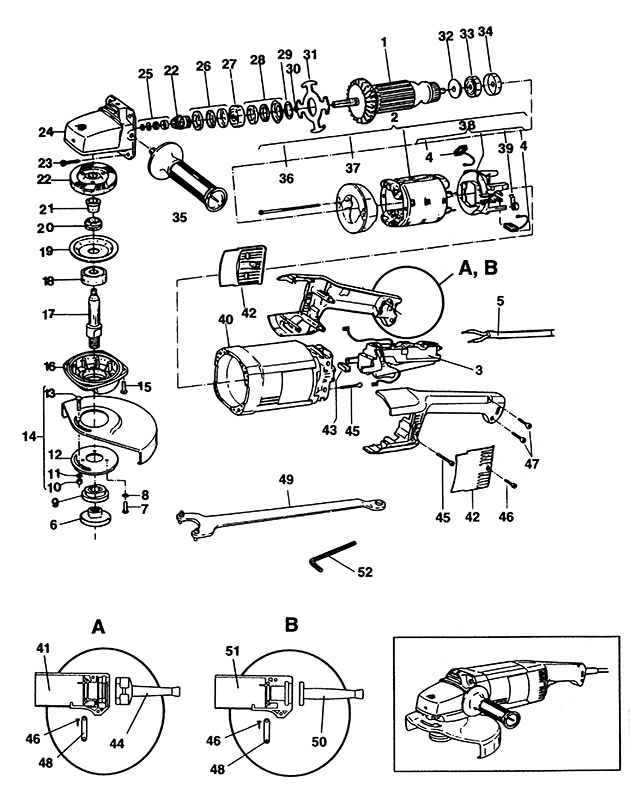 Elu WS20230A Type 1 Angle Grinder Spare Parts WS20230A