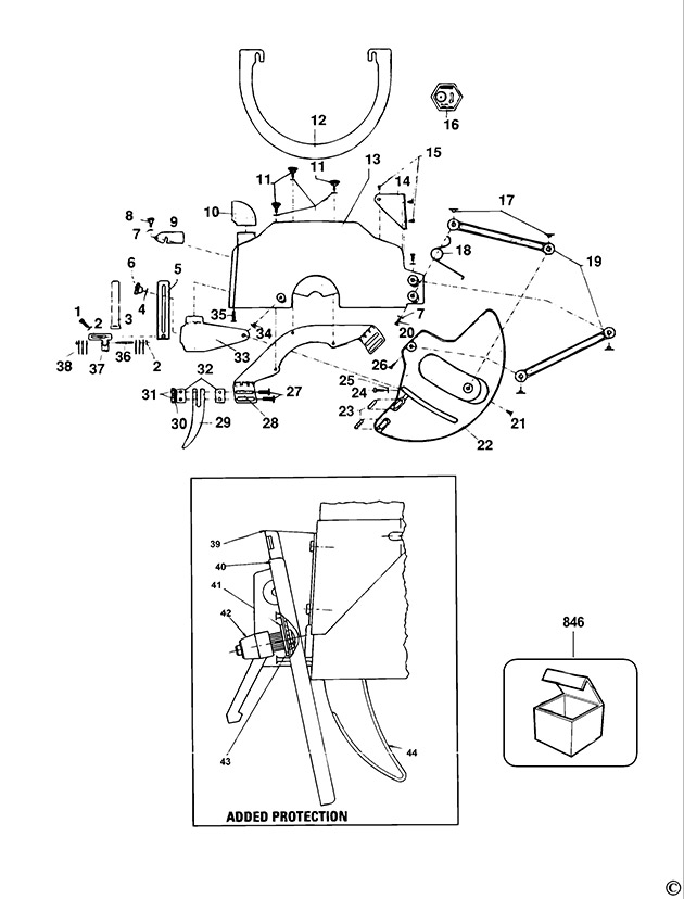 Elu RAS1603---B Type 1 Radial Arm Saw Spare Parts RAS1603---B