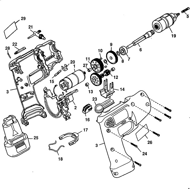Elu MAB72 Type 1 Cordless Drill Spare Parts MAB72