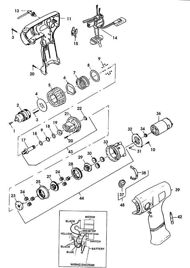 Elu ECL996 Type 1 Cordless Drill Spare Parts ECL996
