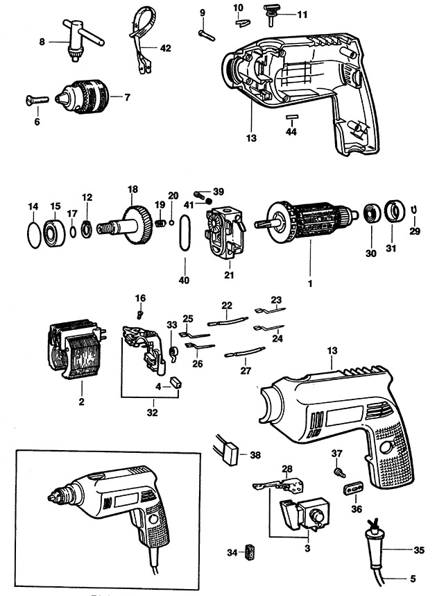 DeWalt DW569 Type 1 Hammer Drill Spare Parts DW569