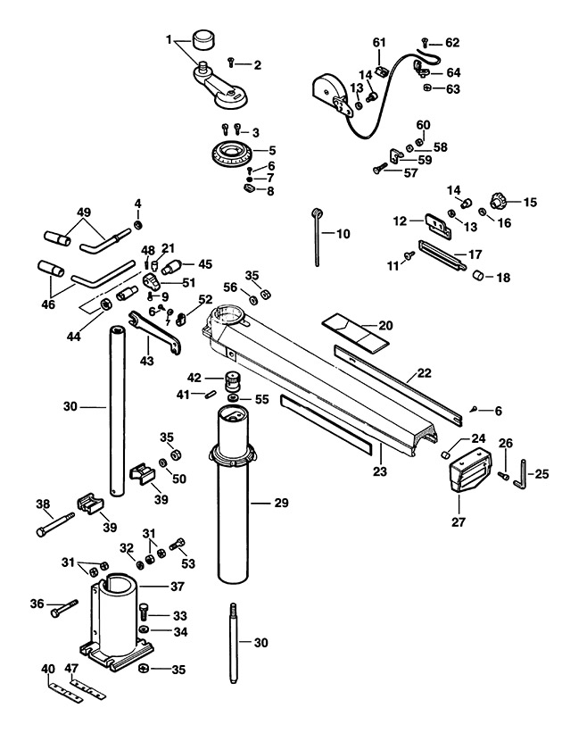 Elu RAS1503---A Type 1 Radial Arm Saw Spare Parts RAS1503---A