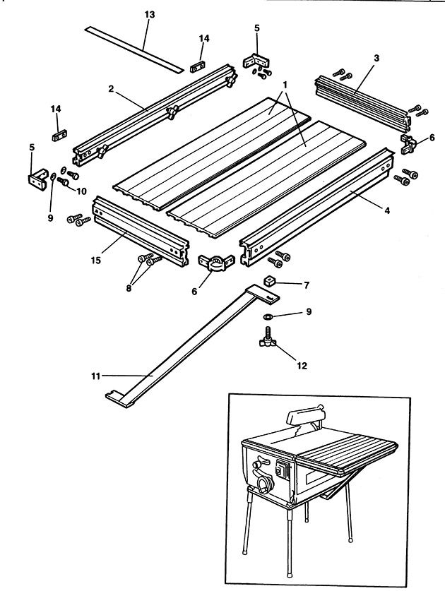 Elu E35172 Type 1 Extension Table Spare Parts E35172