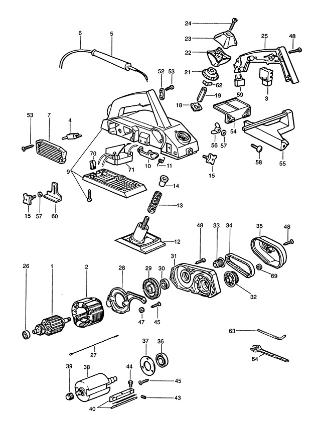 Elu MFF81E Type 1 Planer Spare Parts MFF81E