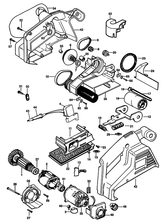Black & Decker BD75E Type 1 Belt Sander Spare Parts BD75E