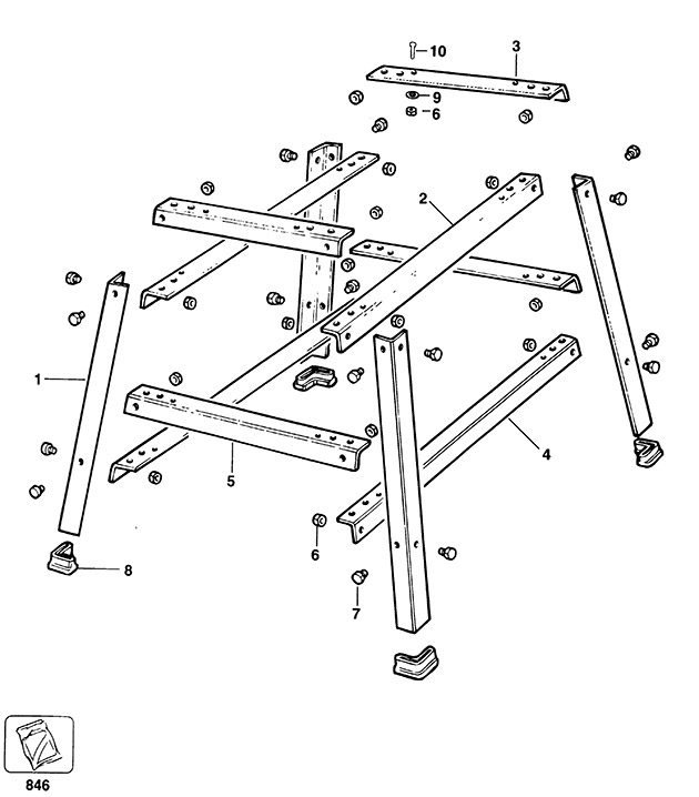 Elu E38758 Type 1 Leg Stand Spare Parts E38758