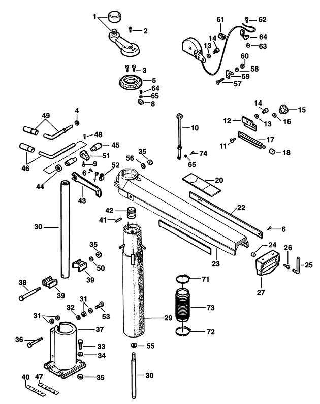 Elu RAS1753---A Type 1 Radial Arm Saw Spare Parts RAS1753---A