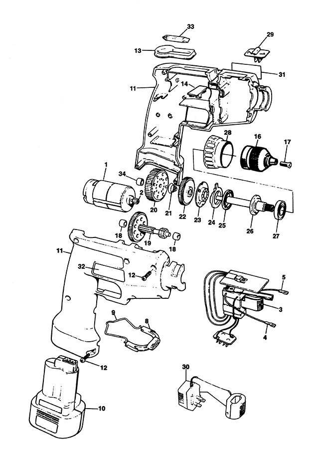 Black & Decker SPEC675 Type 1 Cordless Drill Spare Parts SPEC675