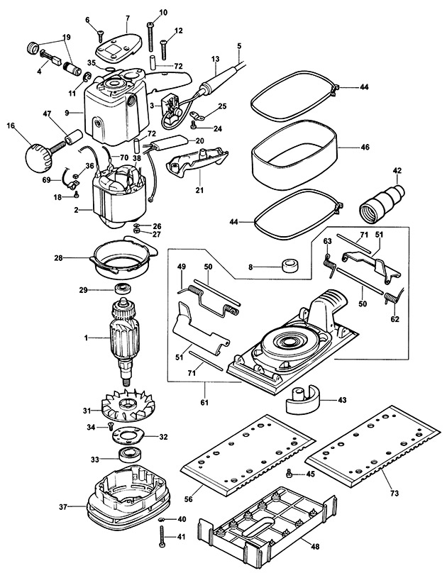 Elu VS71 Type 1 Sander Spare Parts VS71