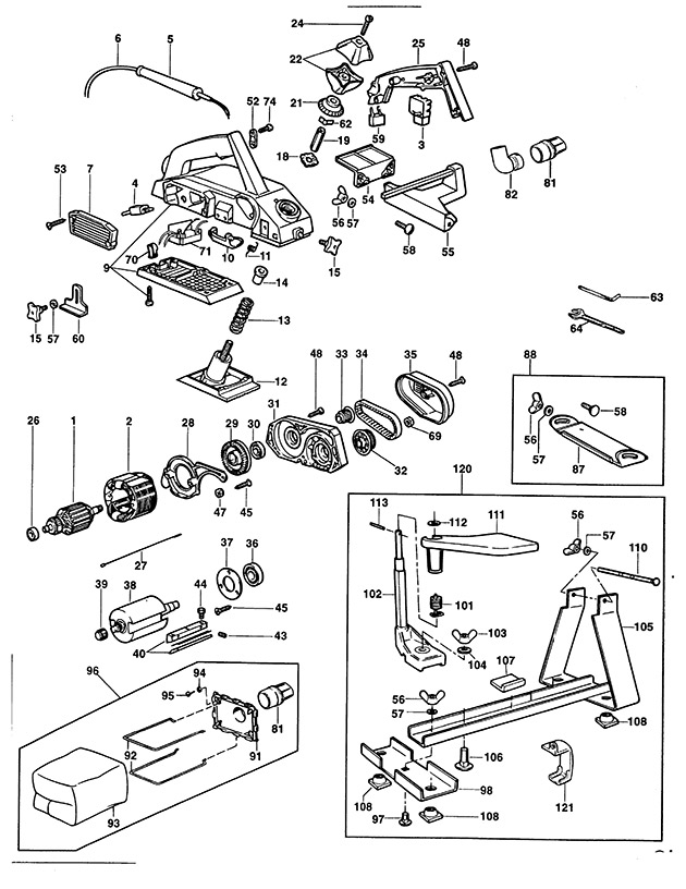 Elu MFF81E Type 3 Planer Spare Parts MFF81E