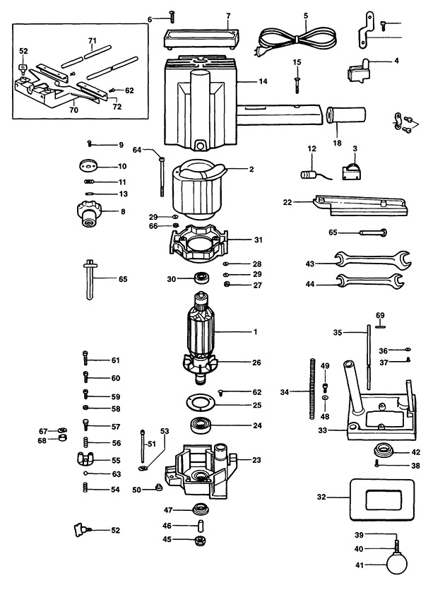 Elu MF68 Type 2 Laminate Trimmer Spare Parts MF68