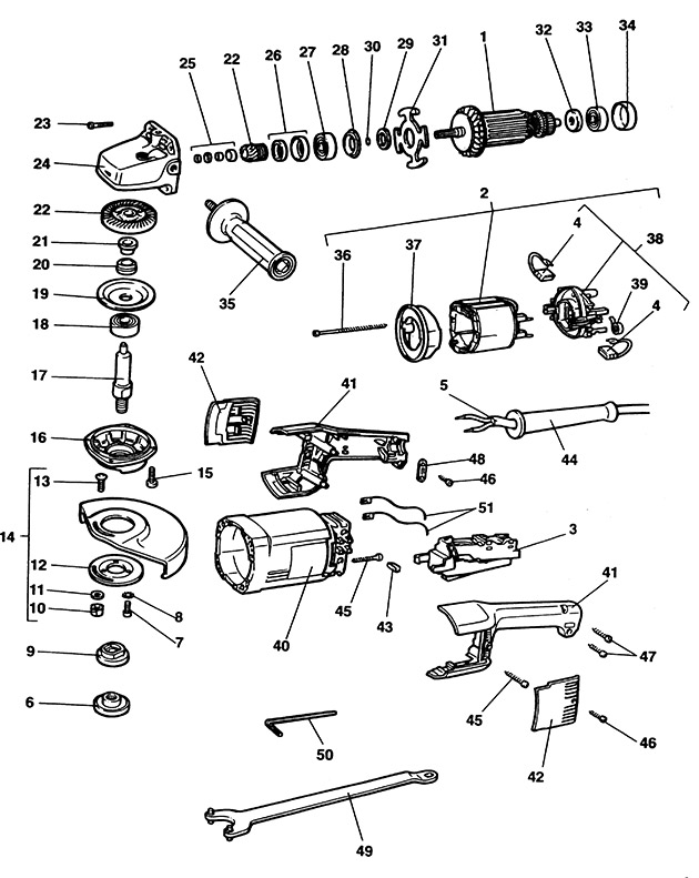 Elu WS61 Type 1 Angle Grinder Spare Parts WS61