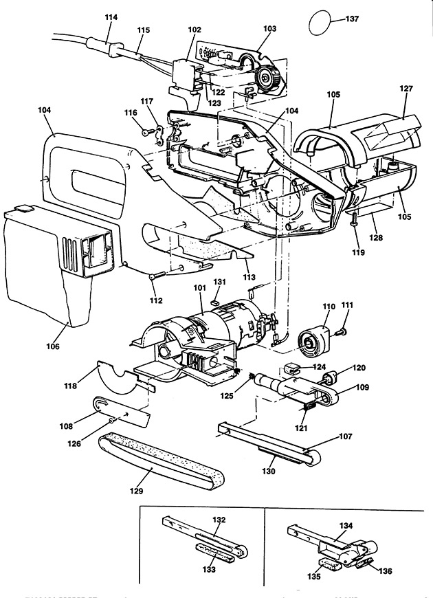 Black & Decker KA292E Type 1 Powerfile Spare Parts KA292E