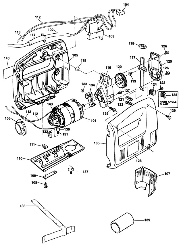 Black & Decker KS529 Type 1 Jigsaw Spare Parts KS529