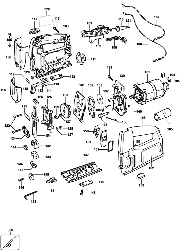 Black & Decker KS765PE Type 1 Jigsaw Spare Parts KS765PE