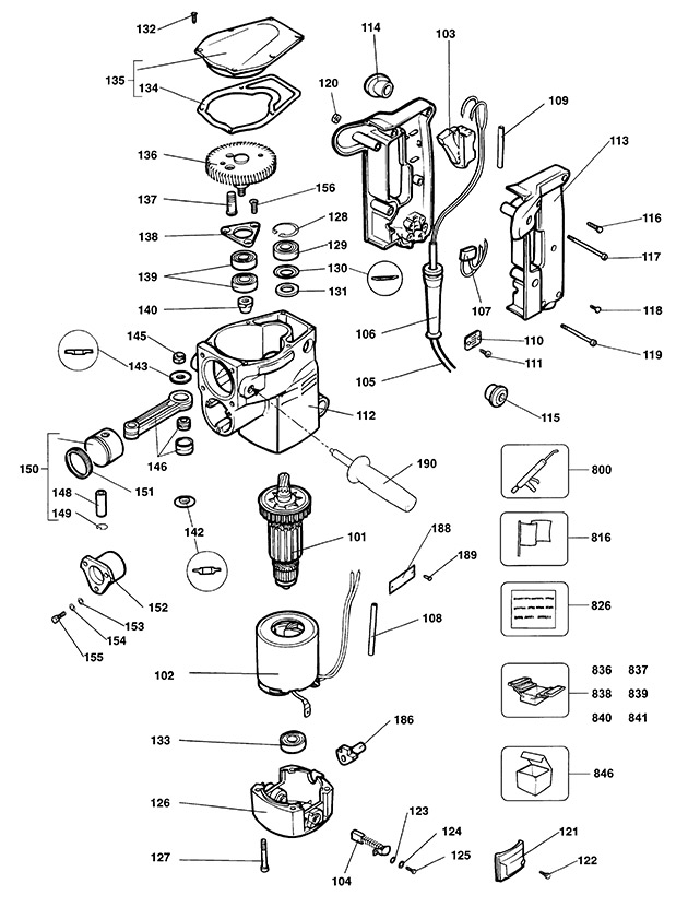 Elu SH60K Type 1 Demolition Hammer Spare Parts SH60K