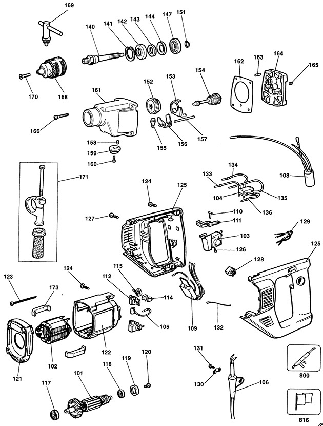 Elu BM43E Type 1 Drill Spare Parts BM43E