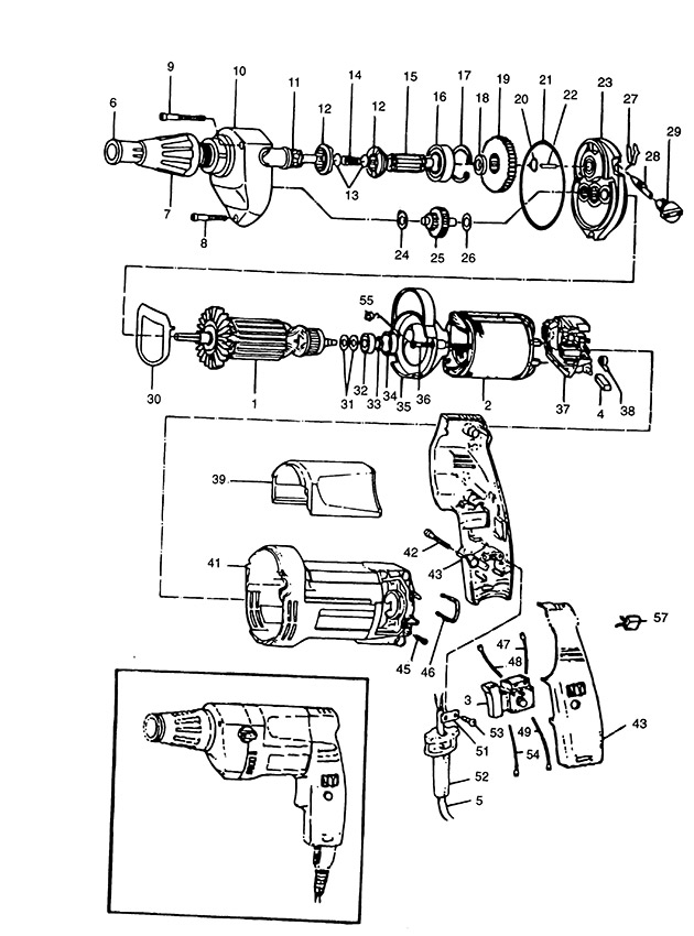 Elu ESD706 Type 3 Screwdriver Spare Parts ESD706