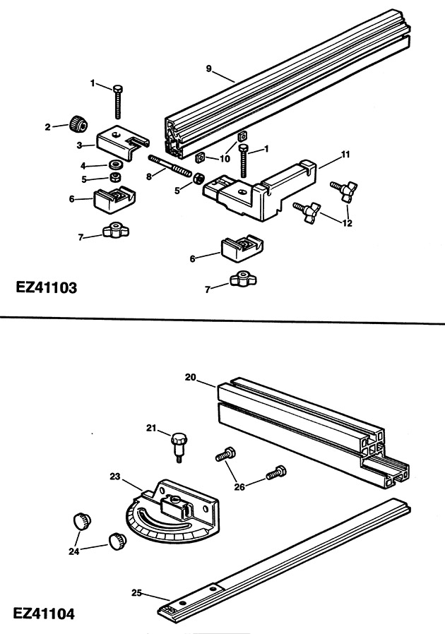 Elu EZ41103 Type 1 Rip Fence Spare Parts EZ41103