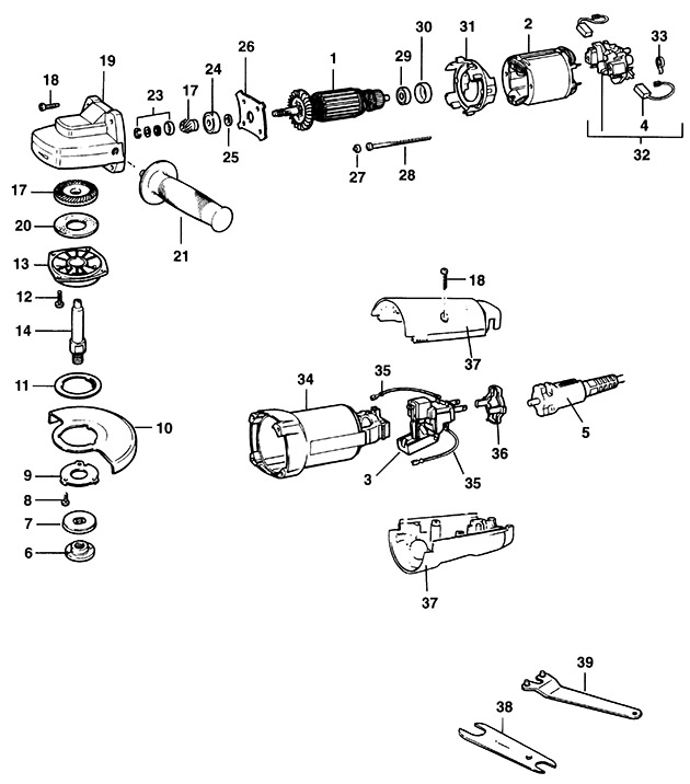 Black & Decker KG10 Type 1 Sander/grinder Spare Parts KG10