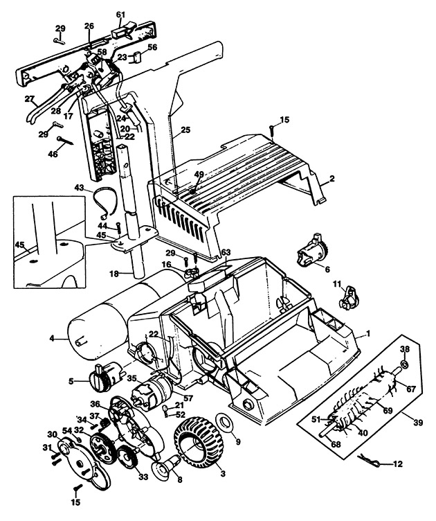 Black & Decker GD195 Type 1 Lawnraker Spare Parts GD195