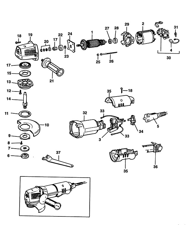 Black & Decker BD12 Type 3 Sander/grinder Spare Parts BD12