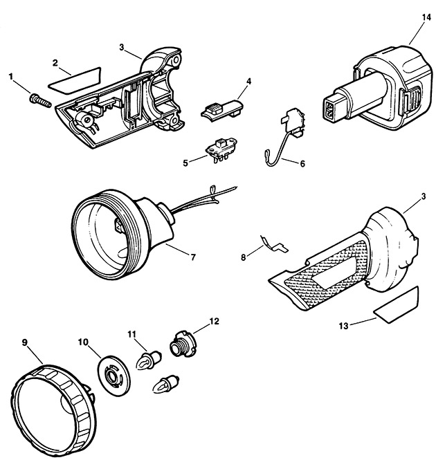 Black & Decker KC968 Type 1 Flashlight Spare Parts KC968