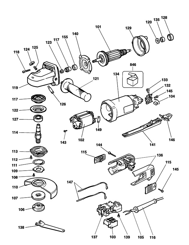 Elu WS41K Type 1 Angle Grinder Spare Parts WS41K