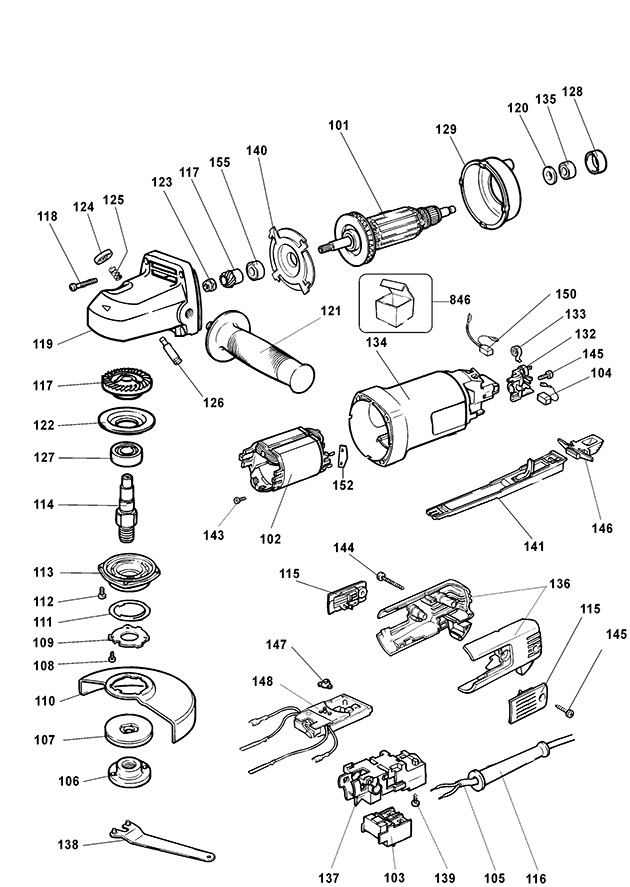 Elu WS42E Type 1 Angle Grinder Spare Parts WS42E