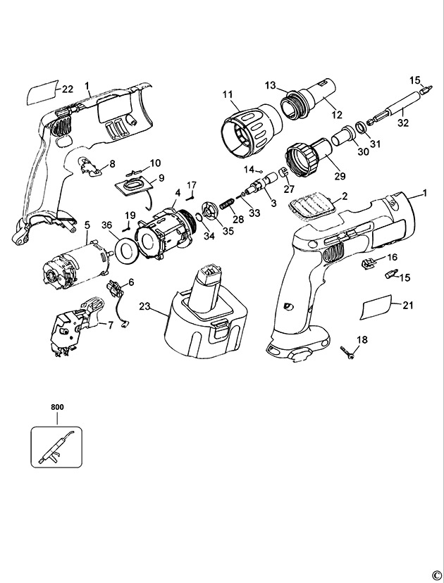DeWalt DW979 Type 1 Cordless Drill Spare Parts DW979