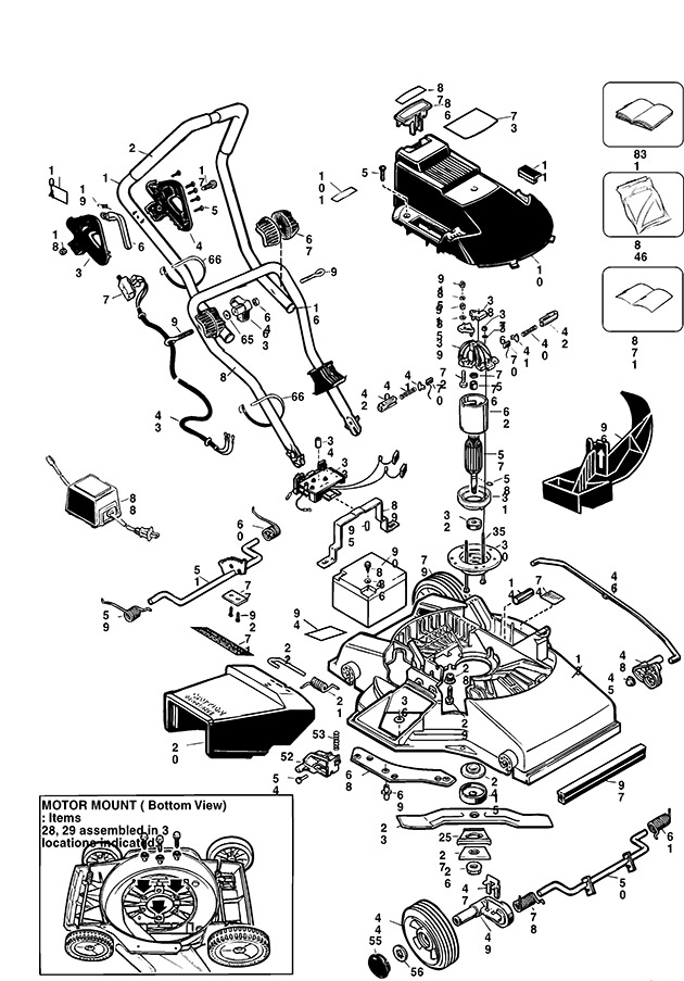 Black & Decker GRC645 Type 1 Cordless Mower Spare Parts GRC645