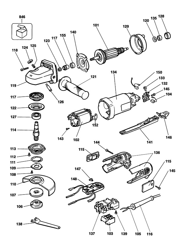 DeWalt DW458 Type 1 Angle Grinder Spare Parts DW458