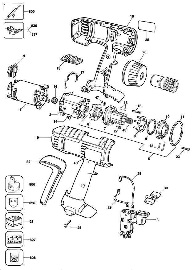 Elu SSA31 Type 1 Cordless Drill Spare Parts SSA31