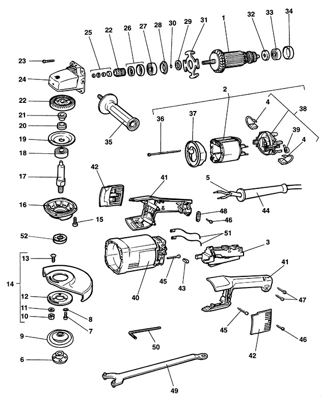DeWalt DW477 Type 1 Angle Grinder Spare Parts DW477