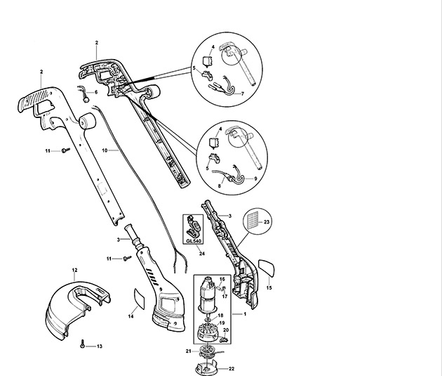 Black & Decker GL540 Type 1 String Trimmer Spare Parts GL540