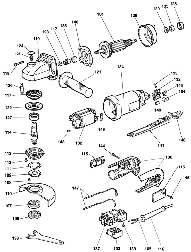 DeWalt DW806 Type 1 Angle Grinder Spare Parts DW806