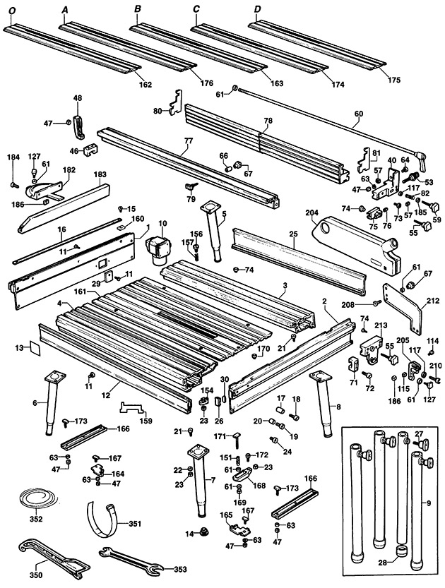 Elu EST10 Type 1 Saw Table Spare Parts EST10