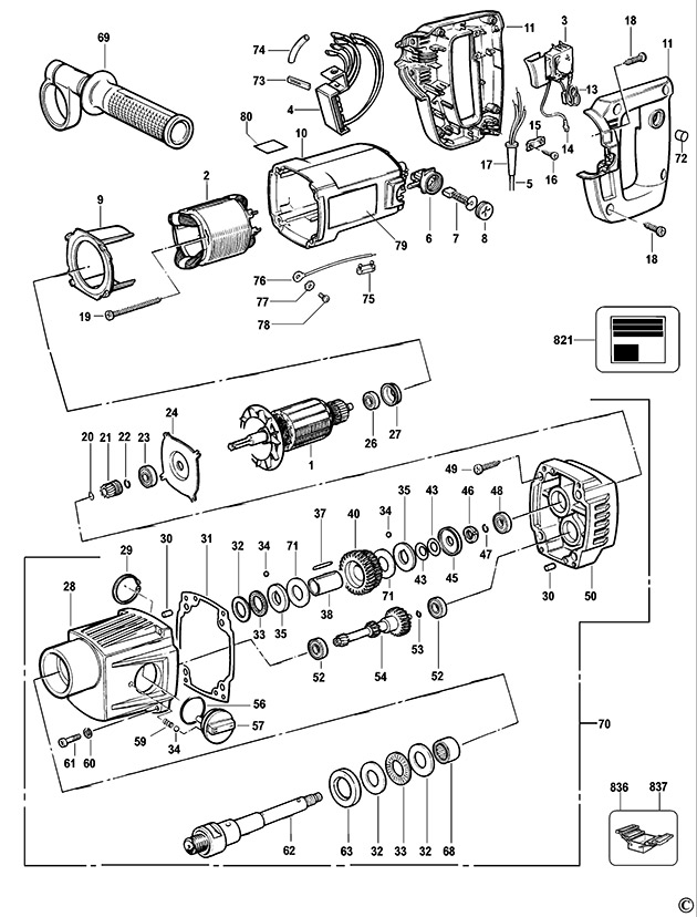 Elu DB10EK Type 4 Diamond Drill Spare Parts DB10EK