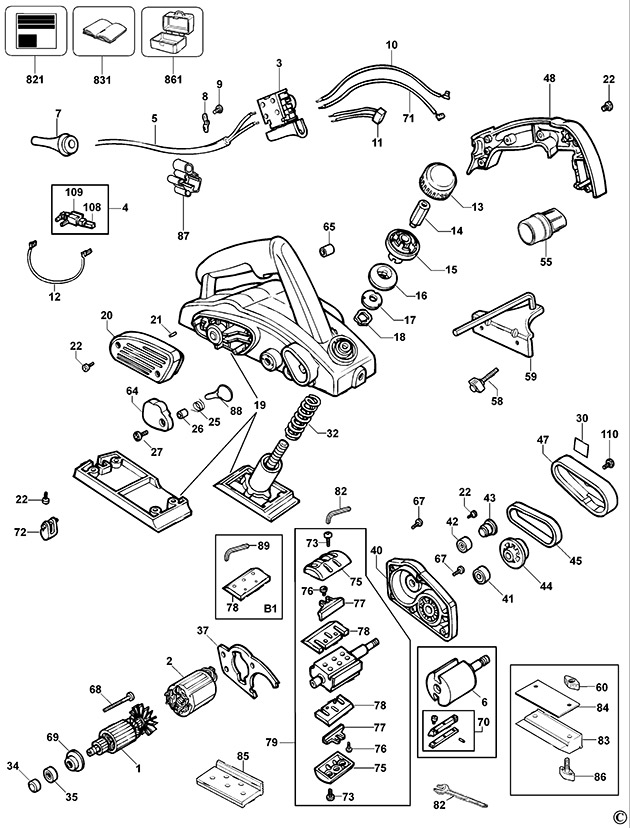 DeWalt DW677L Type 1 Planer Spare Parts DW677L