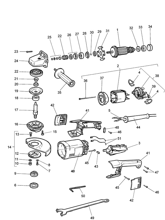 DeWalt DW850 Type 1 Angle Grinder Spare Parts DW850