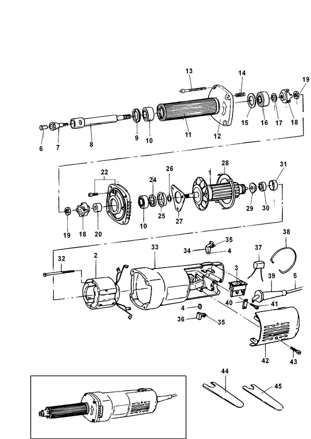 DeWalt DW886 Type 1 Die Grinder Spare Parts DW886