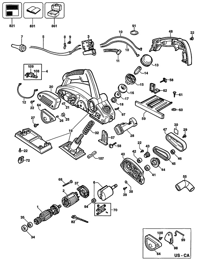 DeWalt DW678 Type 1 Planer Spare Parts DW678