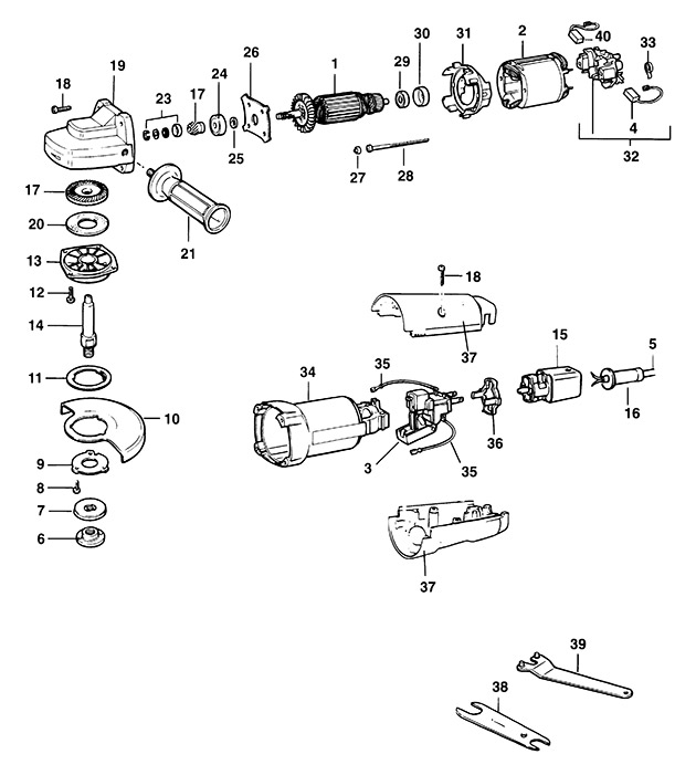 DeWalt DW816 Type 1 Angle Grinder Spare Parts DW816