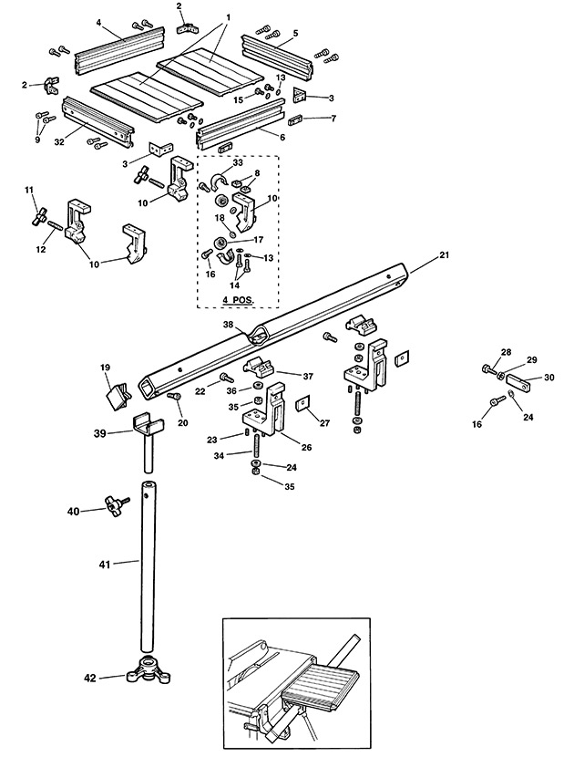 Elu EZ41102 Type 1 Extension Table Spare Parts EZ41102