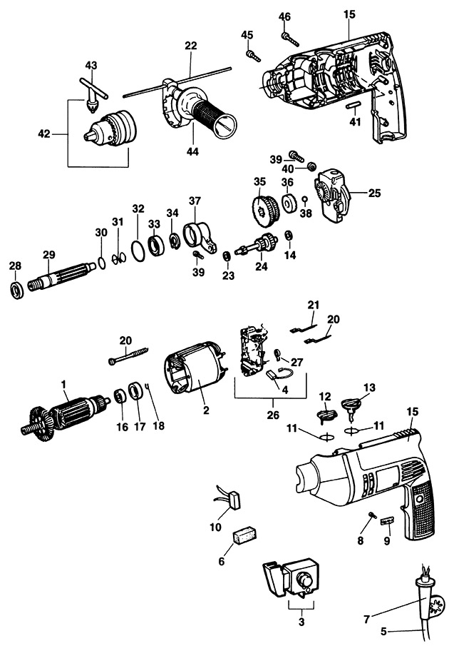 DeWalt DW509 Type 1 Drill Spare Parts DW509