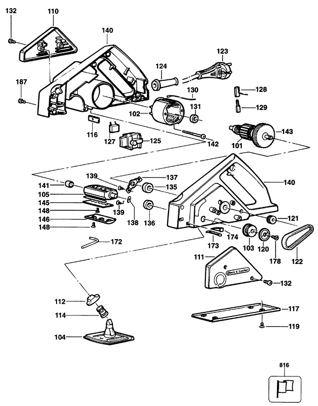 Black & Decker KW710 Type H2A Planer Spare Parts KW710