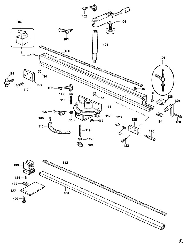 Elu EZ41202 Type 1 Sliding Table Spare Parts EZ41202