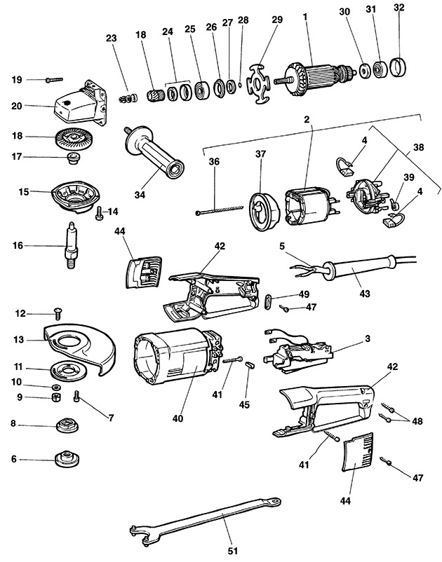 Black & Decker KG1820 Type 2 Angle Grinder Spare Parts KG1820